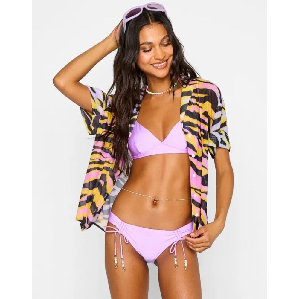 $89 New Beach Bunny Sienna Beach Shirt - Multi Stripe - Small